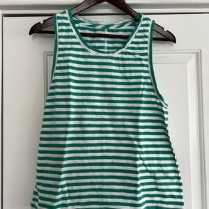 Green and White Striped Girlfriend Tank Top